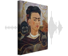 Paveikslas Frida Kahlo - Autoportretas su Changuito
