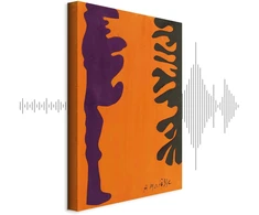 Paveikslas Henri Matisse - Juodi ir violetiniai arabeskai oranžiniame fone
