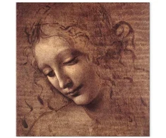 Paveikslas Leonardo da Vinci - Jaunos moters galva (Leda)