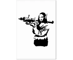 Paveikslas Mona Liza su raketų paleidikliu (Banksy)