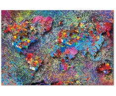 Paveikslas Pasaulio žemėlapis Jackson Pollock stiliumi