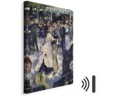 Paveikslas Pierre Auguste Renoir - Le Moulin de la Galette. Šokėjų detalė
