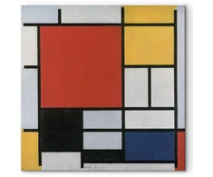 Paveikslas Piet Mondrian - Kompozicija su raudona, geltona, mėlyna ir juoda