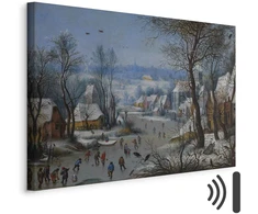 Paveikslas Pieter Brueghel Jaunesnysis - Žiemos peizažas su paukščių spąstais