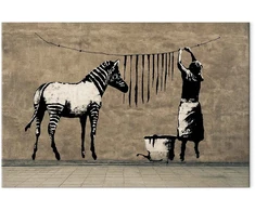 Paveikslas Plaunama zebra ant betono (Banksy)
