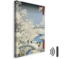 Paveikslas Utagawa Hiroshige - Būgnų tiltas ir besileidžiančios saulės kalva Meguro