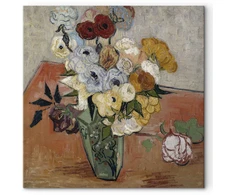 Paveikslas Vincent van Gogh - Natiurmortas su japoniška vaza, rožėmis ir anemonais