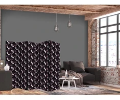 Pertvara - Paukščiai tarp gėlių - fazanai apsupti bijūnų - violetinė - 5 dalių