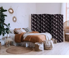 Pertvara - Paukščiai tarp gėlių - fazanai apsupti bijūnų - violetinė - 5 dalių