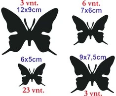 Sienų dekoracija "Drugeliai" 35 vnt. 4-ių dydžių