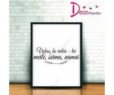 Sienų lipdukas "Meilė, šeima, namai"