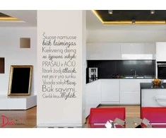 Sienų lipdukas „Šiuose namuose būk laimingas“