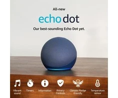 Amazon Echo Dot (5. Gen) nešiojama išmanioji kolonėlė, Mėlynos spalvos
