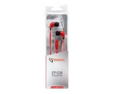 Sbox Technology Raudonos Sbox laidinės stereo ausinės su mikrofonu EP-038