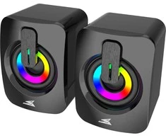 Kompiuterio kolonėlės Baracuda Stereo kolonėlės 2.0 SEASHELL, LED, juodos spalvos (BGSP-011)