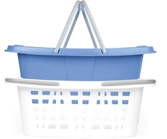 Beldray LA030450CRNFPEU7 Set Of Two Laundry Baskets, Baltas/Mėlyna