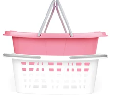 Beldray LA030450PNKFPEU7 Set Of Two Laundry Baskets, Baltas/Rožinė