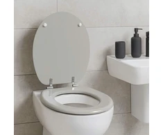 Beldray LA032355PGRY Wooden Toilet Seat, Baltas