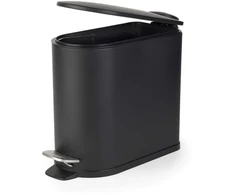 Beldray LA036690BLKPEU7 Slimline D-Shaped Pedal Bin 5-Litre, Baltas
