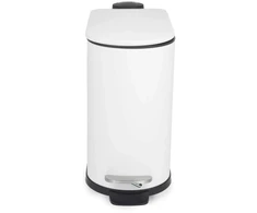 Beldray LA036690WHTPEU7 Slimline D-Shaped Pedal Bin 5-Litre, Baltas