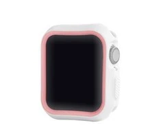 Išmaniojo laikrodžio apsauginis ekrano rėmelis Apple watch, Rožinės su baltu spalvos, 44mm