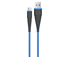 Devia Fish 1 serijos kabelis, skirtas Micro USB (5V 2.4A,1.5M) mėlynas
