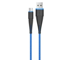 Devia Fish 1 serijos kabelis, skirtas Micro USB (5V 2.4A,1.5M) mėlynas