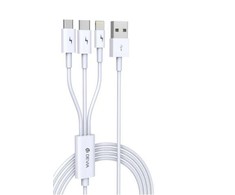 USB laidas Devia Smart 3in1 microUSB-Lightning-Type-C 1.2m baltas