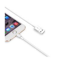 Devia kabelis Smart EC080 USB - Lightning 1,0 m 2,1A baltos spalvos