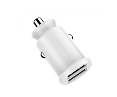 Įkroviklis automobilinis Devia Smart su 2 USB jungtimis (3.1A) baltas