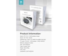 Devia UFO 10in1 USB-C šakotuvas su belaidžiu įkrovimu, pilkas