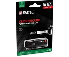 Emtec USB3.2 Spustelėkite Secure B120 512GB