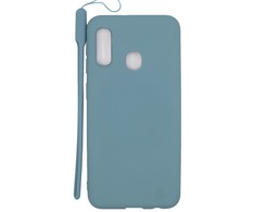 Evelatus Samsung A20e Soft Touch Silikoninis dėklas with Strap Mėlyna