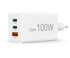 Hama mini 100W GaN PD/QC 2x USB-C, 1x USB-A balta