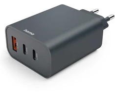 HAMA Įkroviklis SIECIOWA ECOSENTIAL 65W PD 2X USB-C, 1X USB-A, ANTRACYT