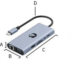 Hawk HW-HUB1101 11in1 Adapteris USB-C