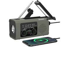 Hawk HWRDI410GN Radio Solar Dynamo With Flashlight
