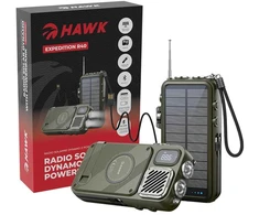 Hawk HWRDI440GN Radio Solar Dynamo With Powerbank, Juodas