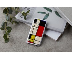 Ikins Telefono dėklas iPhone XR, baltas su mondriano raštu