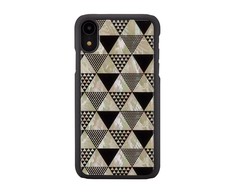 Ikins Juodas telefono dėklas iPhone XR su „Pyramid“ raštu
