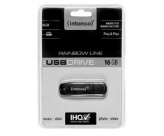STICK 16GB 2.0 Intenso Rainbow Line juodas