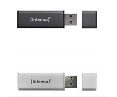 Intenso AluLine USB atmintinė 32GB Doppelpack 2x32GB - 32 GB USB atmintinė USB A tipo 2.0 antracito spalvos, Sidabrinė