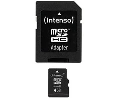 Atminties kortelė Atm.kortelės Intenso micro SD 4GB Class 10