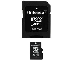Atminties kortelė INTENSO 3413490 Intenso micro SD 64GB SDXC kortelė, 10 klasė