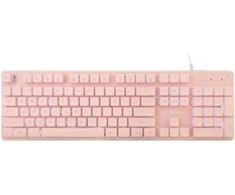 White Shark Baltas Shark Baltas Shark gaming membraninė klaviatūra TACHI, US išdėstymas, Rožinė (GK-003441)
