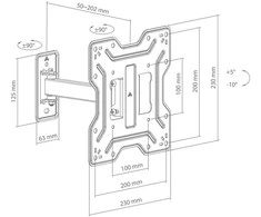 Televizoriaus laikiklis Sbox LCD-421, 23–43", 30 kg, 200 × 200