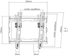 Laikiklis Sbox PLB-3422T-2 (23-43/45kg/200x200)