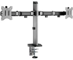Laikiklis White Shark Baltas Shark Baltas Shark AMENHOTEP II, Desktop Mount for 2 Monitors, Pilkas (GMS-3205)