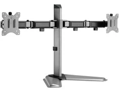 Laikiklis White Shark Baltas Shark Baltas Shark TUTANKHAMUN, Desktop Mount for 2 Monitors, Pilkas (GMS-3206)
