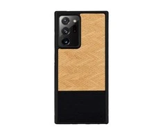 MAN&amp;WOOD dėklas skirtas Galaxy Note 20 Ultra herringbone nero juodos spalvos